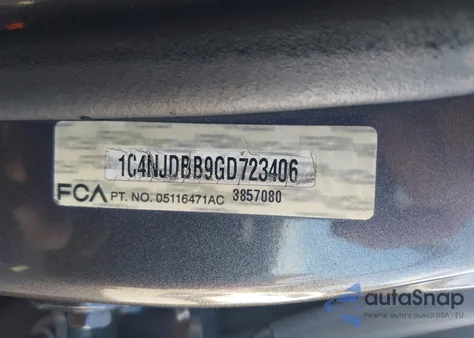 2016 Jeep Compass Sport из США, поврежденный, VIN 1C4NJDBB9GD723406